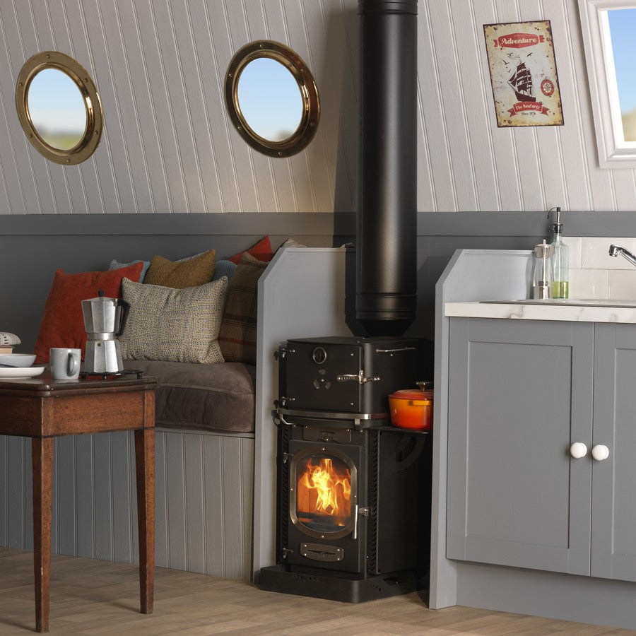 GoEco Adventure 5 Glamping Stove Narrow boat Install Side Angle