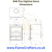 GoEco Highline Plus 5kW Stove Dimensions