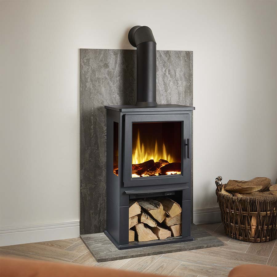 OER Firetti Naples with Log Store with Flue