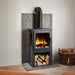 OER Firetti Naples with Log Store with Flue