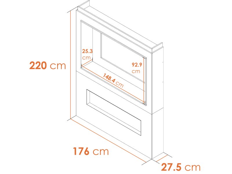 Acantha Nexus media Wall dimensions