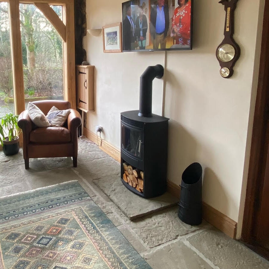 Flametek AltoT Installed WithFlue Side View